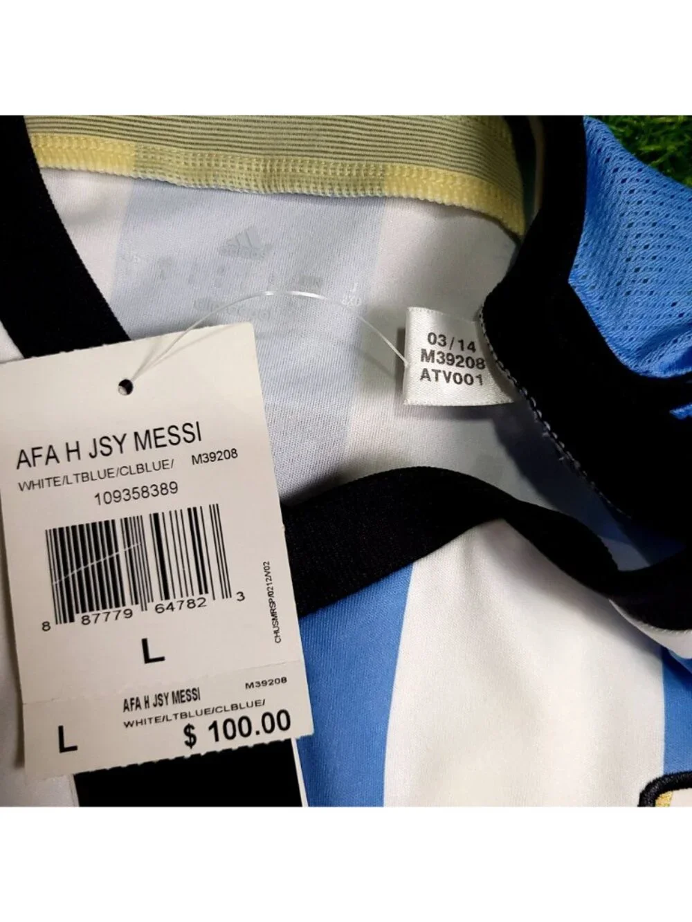 Messi Argentina 2014 WORLD CUP Soccer Jersey BNWT L SKU# G74569